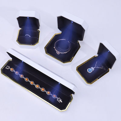 comprar Custom Logo Light Jewelry Gift Box for Bracelet Earrings Pendant Velvet Necklace Ring Material feito à mão online manufacture