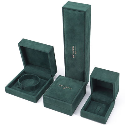 comprar Verde escuro Caixa de presente de joias de veludo suave embalagem de joias de luxo para pingente de anel online manufacture