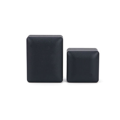 Caixa de anéis personalizada Hanhong com luz 6,5*6,5*4,5cm Tamanho Couro preto e material de veludo