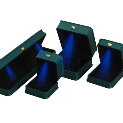 Caixa de jóias de luz LED para Custom Luxury Crown Jewelry Packaging Material de veludo de plástico