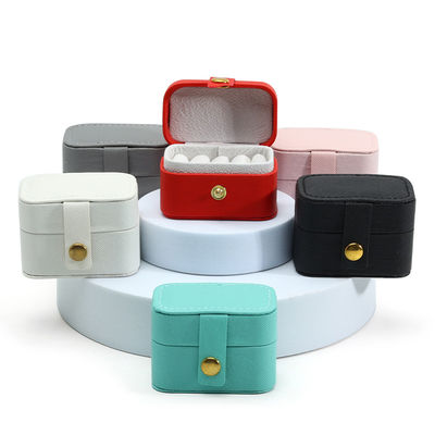 comprar Caixa de jóias de couro Mini organizador de viagens portátil para armazenamento de brincos de orelha colar online manufacture