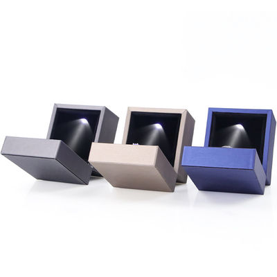 Hanhong Custom Logotipo Couro Falso Veludo Caixa de jóias para brincos Pulseira Colarinho Anel
