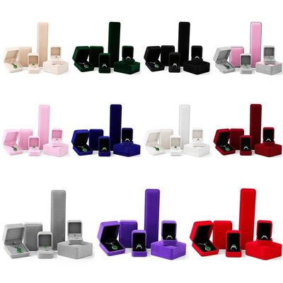 OEM ODM High End Velvet Jewelry Box logotipo personalizável de luxo Red Velvet Jewelry Box