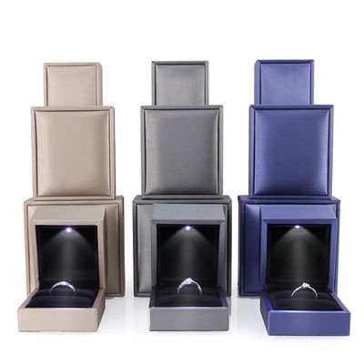 Caixa de jóias de LED azul para embalagens de luxo de brincos pulseiras colares anéis