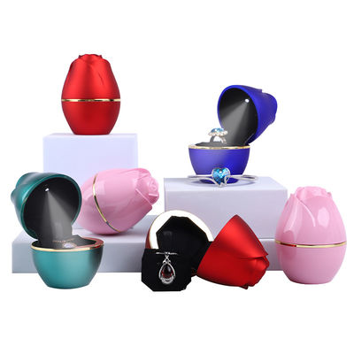 comprar 2021 Rose Design LED Light Jewelry Packaging Box para plástico e veludo personalizados online manufacture