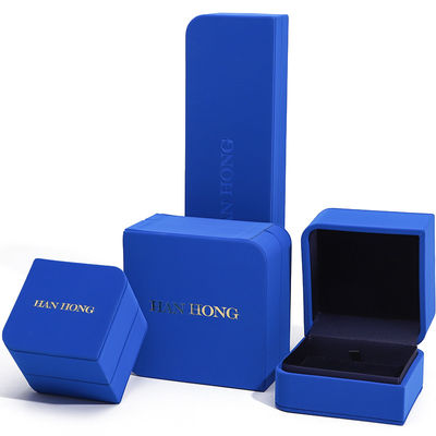comprar Caixinha de jóias de couro azul retangular para brincos de tamanho personalizado Bracelet Necklace Ring online manufacture