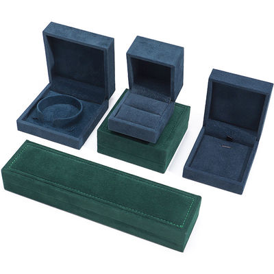Caixa de jóias de veludo escuro personalizada para colar de luxo brincos de pulseira anel 9 * 9 * 4cm