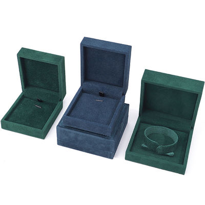 Caixa de jóias de veludo escuro personalizada para colar de luxo brincos de pulseira anel 9 * 9 * 4cm