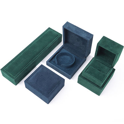 Caixa de jóias de veludo escuro personalizada para colar de luxo brincos de pulseira anel 9 * 9 * 4cm