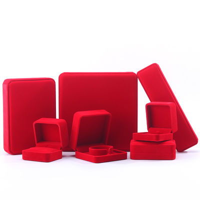 comprar Logotipo personalizado Caixa de jóias de veludo vermelho para brincos e colar online manufacture