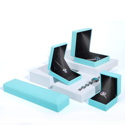 comprar Retângulo Dimensão personalizada Anel LED Azul Caixa de jóias para brincos Pulseira de colar online manufacture