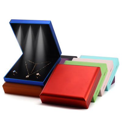 comprar Hanhong Logotipo personalizado Caixa de embalagem de jóias brancas de luz com brincos de colar de anel online manufacture