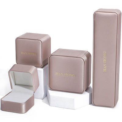 Champaign Gold PU Couro Jóias Caixa de Embalagem Luxo Tamanho Personalizado