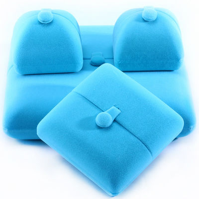 Sky Blue Velvet Hanhong Custom Logotipo de Joias Caixa de Embalagem para Pulseira Brincos Regalo