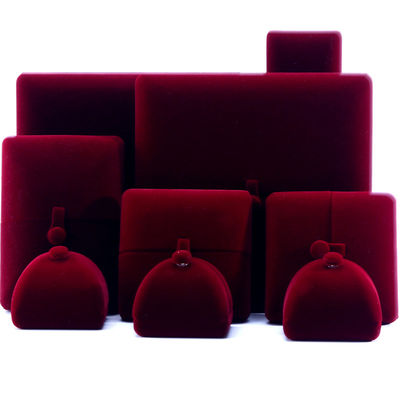 comprar Caixa de jóias de veludo vermelho para pulseiras de luxo brincos e colares online manufacture