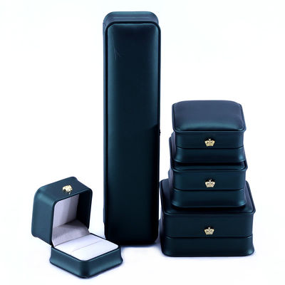 Green Crown Design Luxury PU Leather Jewelry Box para Bracelet Necklace Ring e Green
