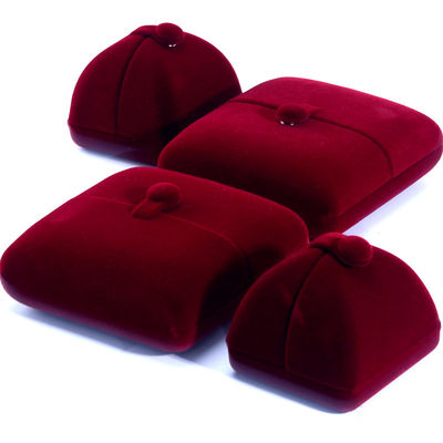 Caixa de jóias de veludo vermelho para pulseiras de luxo brincos e colares