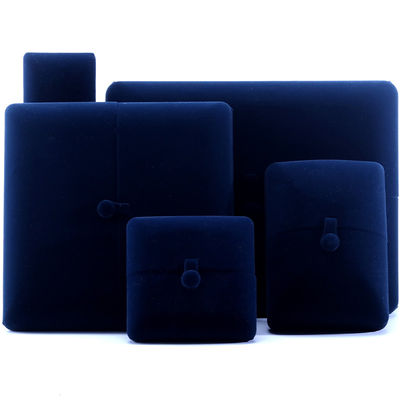 China fabricação por atacado de alta qualidade luxo Grande Conjunto de Joias Colar Pulseira Brinco caixa de anel Embalagem de joias personalizada azul veludo porta dupla Caixa de Joias com logotipo