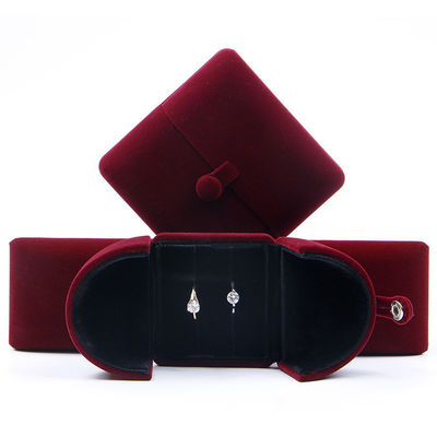 Caixa de presente de anel de colar de logotipo personalizado suave Caixa de jóias de cor de veludo da Hanhong