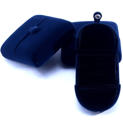 China fabricação por atacado de alta qualidade luxo Grande Conjunto de Joias Colar Pulseira Brinco caixa de anel Embalagem de joias personalizada azul veludo porta dupla Caixa de Joias com logotipo