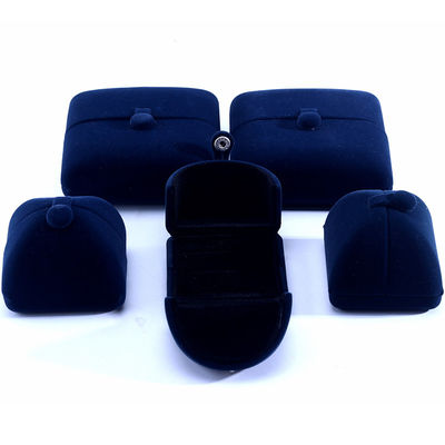 China fabricação por atacado de alta qualidade luxo Grande Conjunto de Joias Colar Pulseira Brinco caixa de anel Embalagem de joias personalizada azul veludo porta dupla Caixa de Joias com logotipo