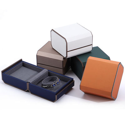 Caixa de embalagem de jóias elegantes personalizadas em couro PU para anéis, colares e pulseiras