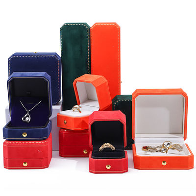 comprar Logotipo personalizado Rectângulo Veludo Caixa de jóias para pendentes brincos Pulseira Colar Anel online manufacture