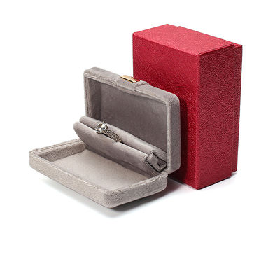 comprar Caixa de embalagem de jóias de metal cinza de tamanho personalizado com revestimento de veludo e logotipo personalizado online manufacture