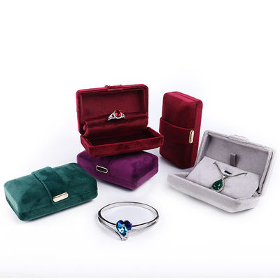 Velvet Hanhong Custom Logo Luxury Green Jewelry Box para brincos Pulseira Necklace Ring