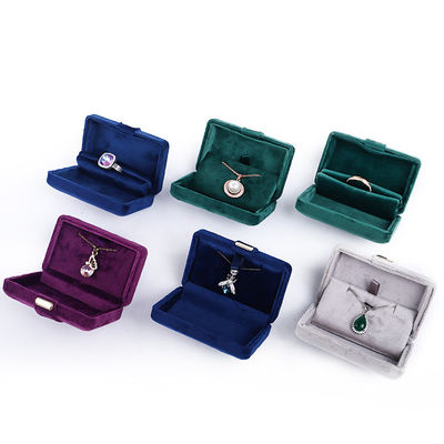 Velvet Hanhong Custom Logo Luxury Green Jewelry Box para brincos Pulseira Necklace Ring