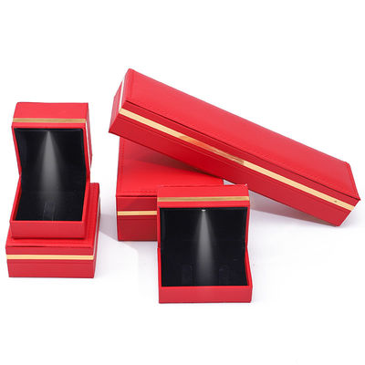 Mais recente estilo Han Hong Pulseira Luz Deluxe com brincos cinza e caixa de jóias vermelha