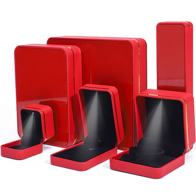 comprar Caixas de jóias de couro rectangular iluminadas a LED, Caixas de jóias personalizadas, por atacado online manufacture