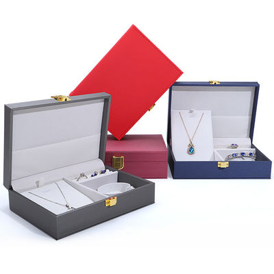 Logotipo do cliente Caixa de jóias de couro Hanhong PU para anéis, brincos, pingentes e colares