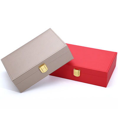 Logotipo do cliente Caixa de jóias de couro Hanhong PU para anéis, brincos, pingentes e colares