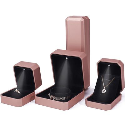 Embalagem de caixa de jóias de luxo LED personalizada para anéis colares pulseiras brincos brincos