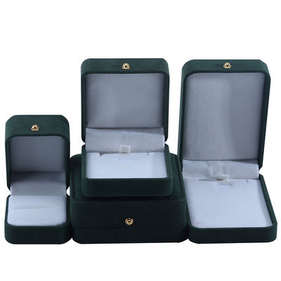 comprar Logotipo personalizado Caixa de embalagem de jóias de veludo verde para colar Bracelet online manufacture