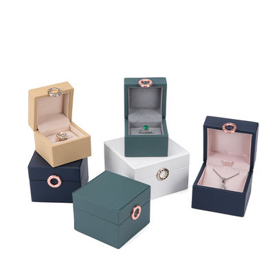 comprar Pacote de jóias Hanhong Quatro-Leaf Clover Luxury PU Leather Ring Box com Logotipo Personalizado online manufacture