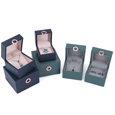 Pacote de jóias Hanhong Quatro-Leaf Clover Luxury PU Leather Ring Box com Logotipo Personalizado