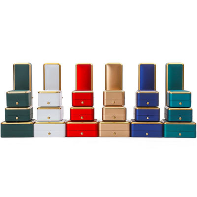 Organizador de caixa de jóias LED de corte de ouro personalizado para brincos de colar de brincos