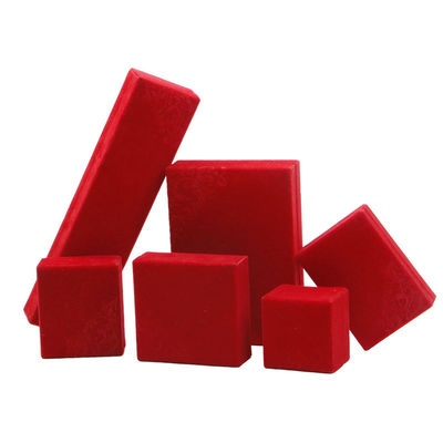comprar Material de veludo Hanhong Custom Rebocado caixa de jóias vermelhas para colar e anel 6 * 6 * 4,6cm online manufacture