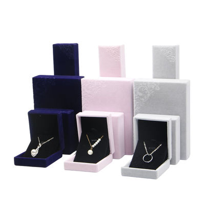 Material de veludo Hanhong Custom Rebocado caixa de jóias vermelhas para colar e anel 6 * 6 * 4,6cm