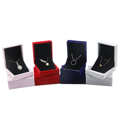 Material de veludo Hanhong Custom Rebocado caixa de jóias vermelhas para colar e anel 6 * 6 * 4,6cm