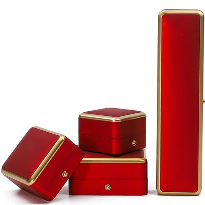 Luxo LED vermelho ilumina caixa de jóias, caixa de embalagem de jóias tamanho personalizado