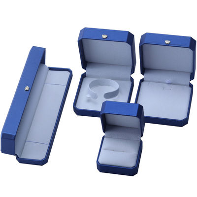 comprar Caixa de armazenamento de jóias personalizada em couro PU azul para anéis e acessórios online manufacture