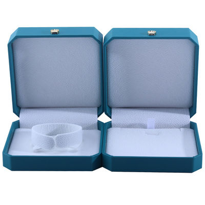 Caixa de armazenamento de jóias personalizada em couro PU verde para pulseiras e brincos