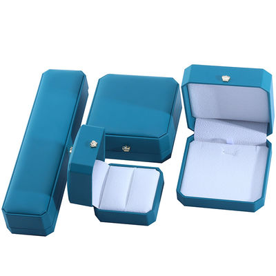 Caixa de armazenamento de jóias personalizada em couro PU verde para pulseiras e brincos