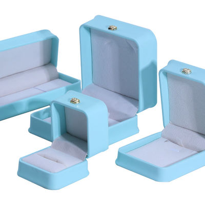 comprar Pacote de jóias em Cyan com Crown Design Hanhong Custom Logo Luxury PU Leather Suit Box online manufacture