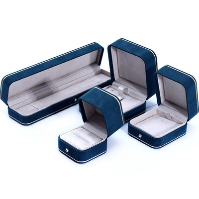 Caixas de jóias de material de veludo para Hanhong 2023 Logotipo personalizado Pulseira azul Pulseira