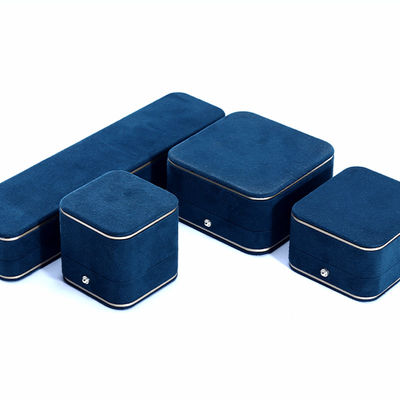 Caixas de jóias de material de veludo para Hanhong 2023 Logotipo personalizado Pulseira azul Pulseira