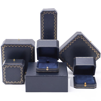comprar Logotipo personalizado Pacote de jóias Manual Caixa de papel azul quadrado para caixa de anel de plástico de luxo online manufacture